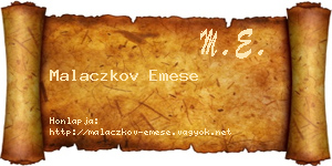 Malaczkov Emese névjegykártya