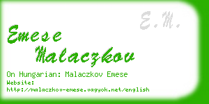 emese malaczkov business card